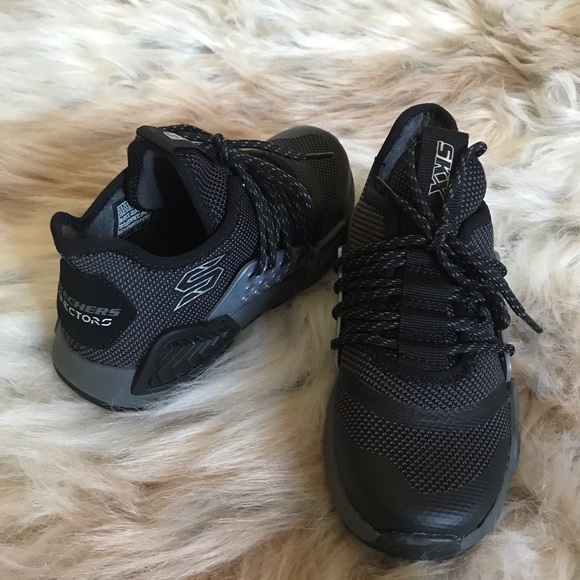 boys black skechers